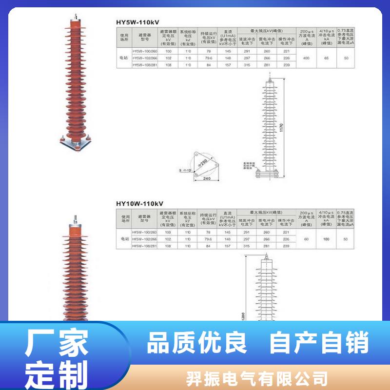 金属氧化物避雷器Y10W-102/266生产厂家