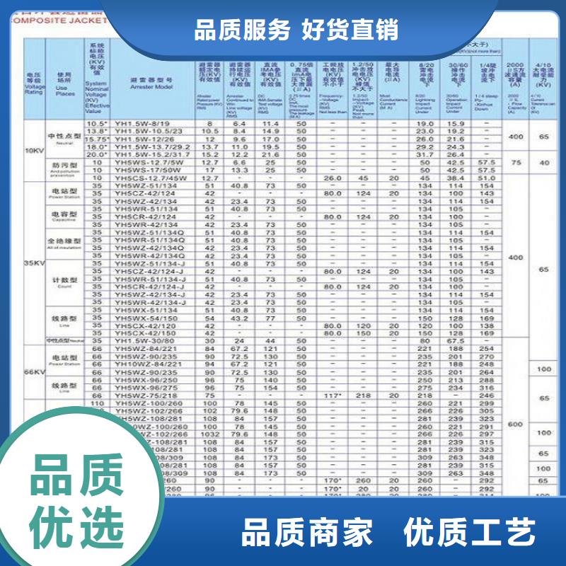 避雷器YH5WR2-51/134氧化锌避雷器金属氧化物避雷器厂家