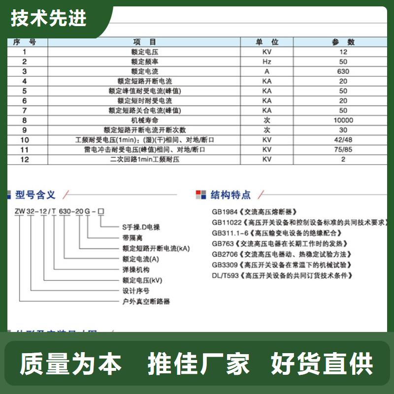 户外高压断路器ZW32-12FG/T630-20