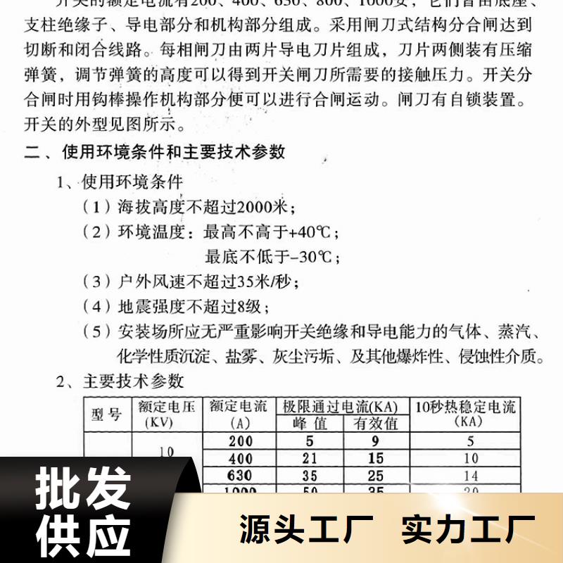 【户外隔离刀闸】GW9-10KV/1000