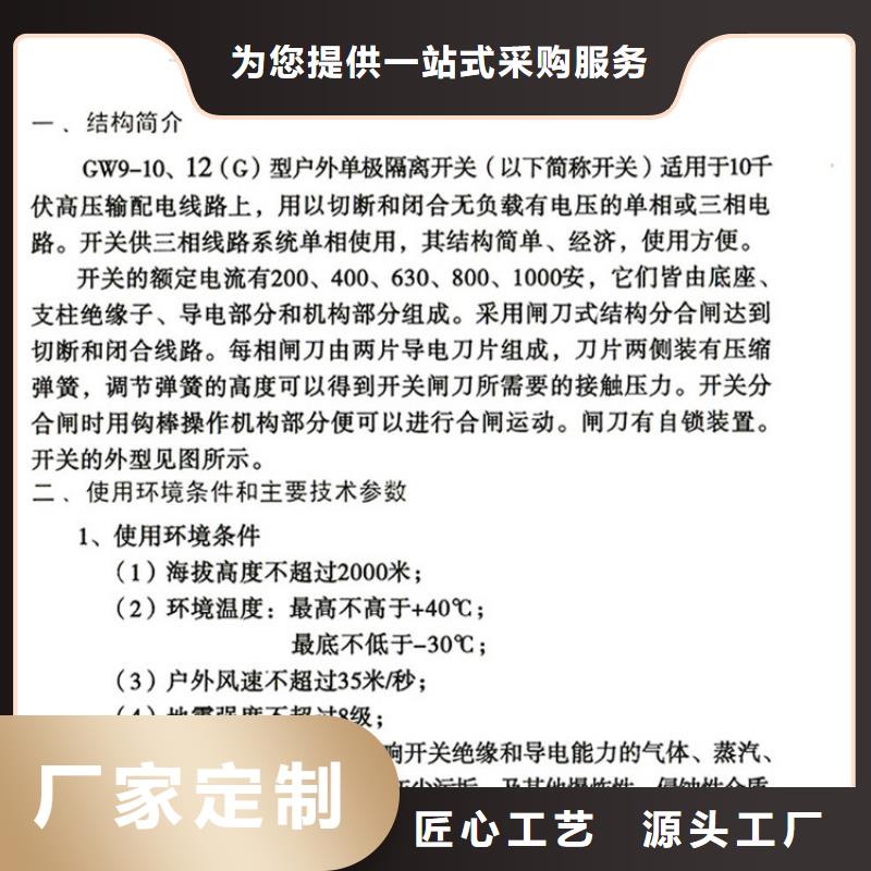 品牌【羿振电气】GW9-10W/200隔离刀闸生产厂家