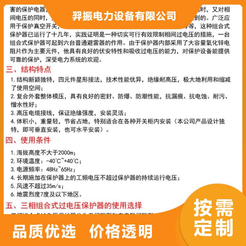 羿振电气牌：HTB-R-12.7KV/85-J-过电压保护器避雷器生产厂家