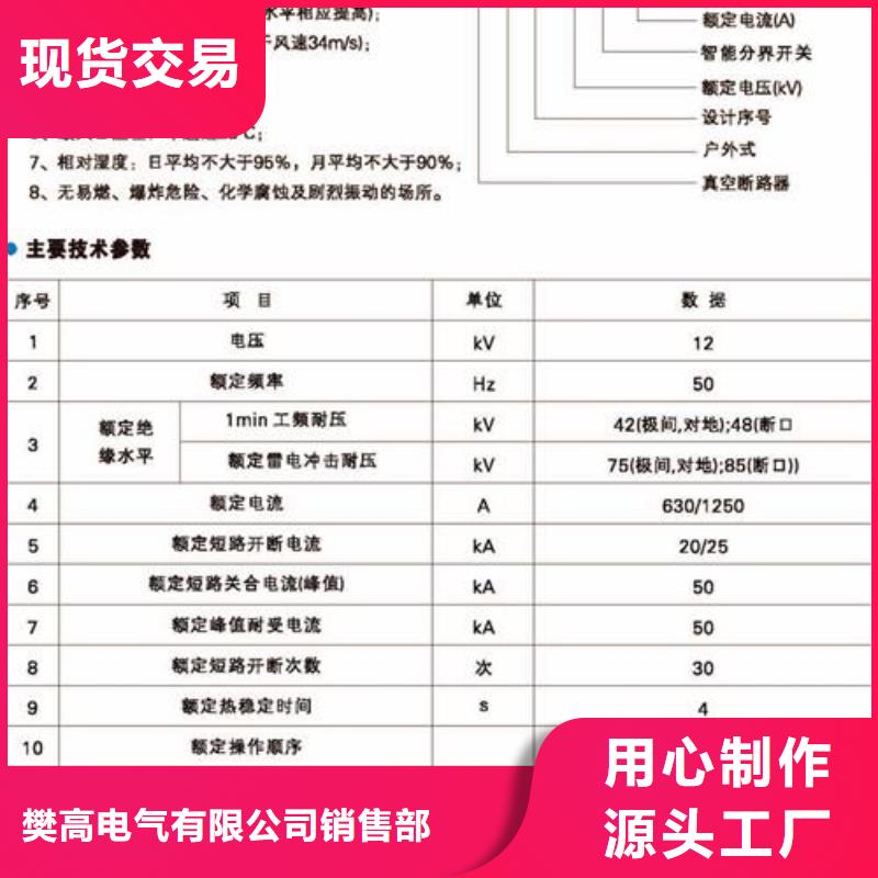 真空断路器高质量高信誉