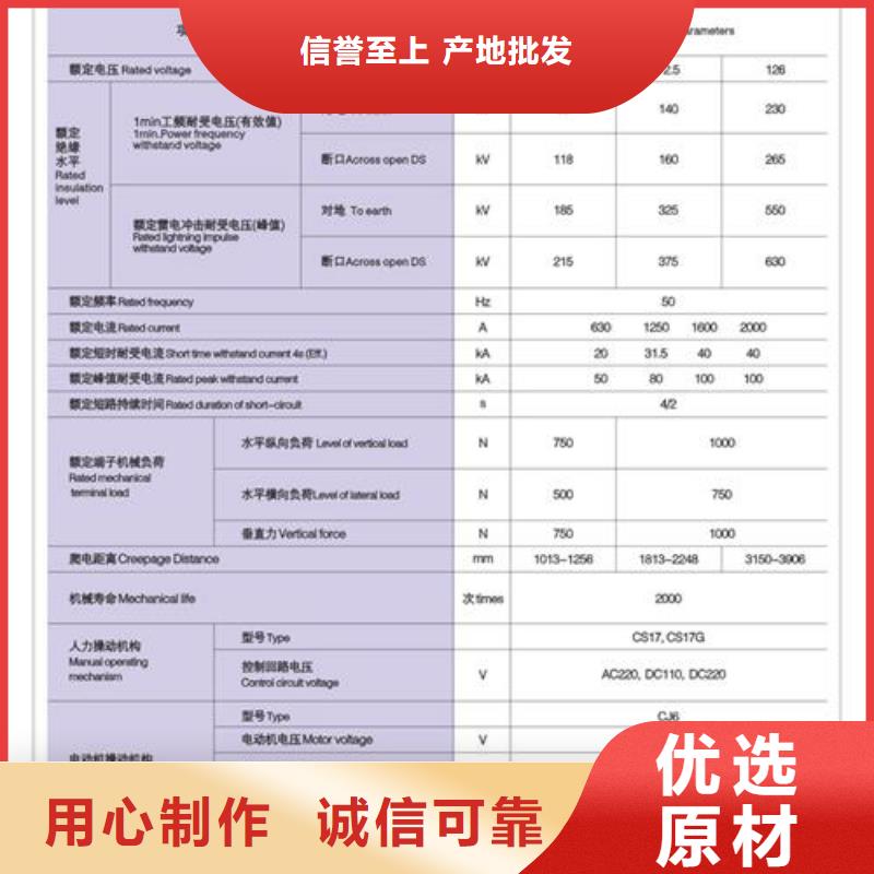 HGW9-35/1250A隔离开关特点