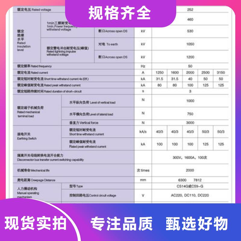 HGW1-10/1250A高压隔离开关